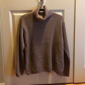LIGHT BROWN POLAR NECK SWEATER